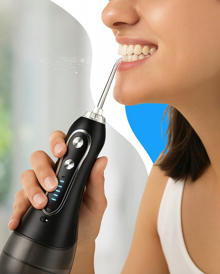 Belaidis dantų irigatorius, stomatologinis, 5 režimų, 8 antgalių, 300ml + dėklas