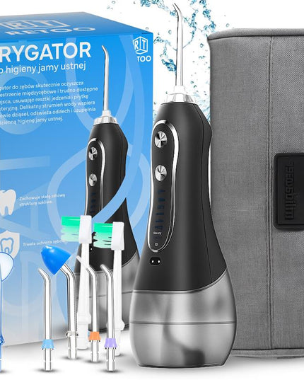Belaidis dantų irigatorius, stomatologinis, 5 režimų, 8 antgalių, 300ml + dėklas