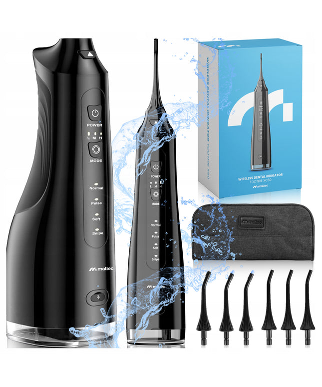 Belaidis dantų irigatorius MalTec Toothie X60, 6 antgaliai, 4 režimai, iki 150 PSI