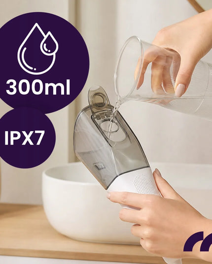 Belaidis burnos irigatorius MalTec Toothie X70, IPX7, 6 antgaliai, 300 ml, su dėklu