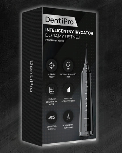 Belaidis „DentiPro“ dantų irigatorius, 4 režimai, 300 ml, 4 antgaliai