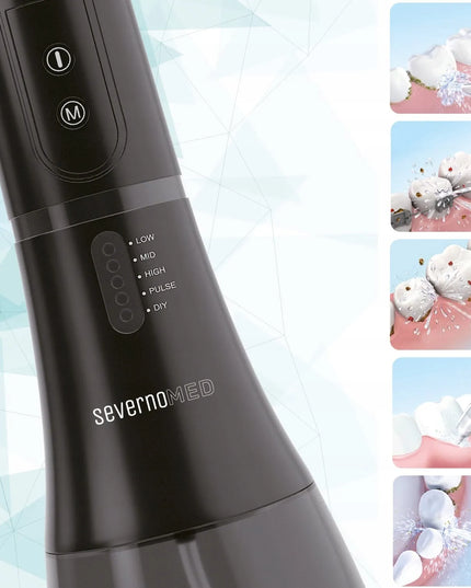 Belaidis dantų ir burnos irigatorius „SEVERNO Med ULTRACLEAN 4 BLACK“, 5 režimai, su dėklu