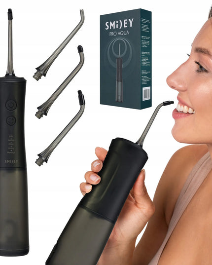 Belaidis burnos irigatorius „Smiley Pro Aqua“, 5 režimai, 4 antgaliai