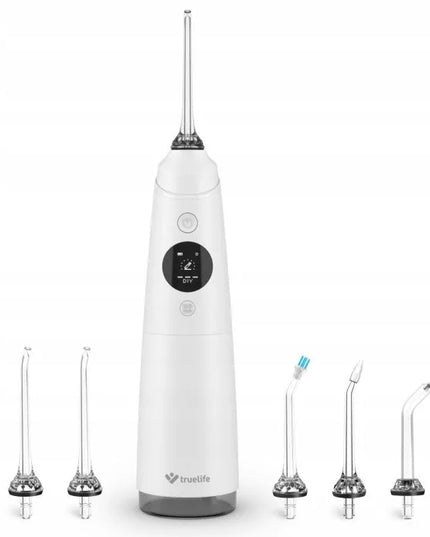 Belaidis burnos irigatorius „TrueLife AquaFloss Compact C300 White“ su keičiamų antgalių rinkiniu