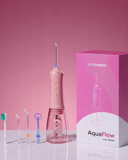 Belaidis burnos irigatorius „Smilesonic AquaFlow Pink“