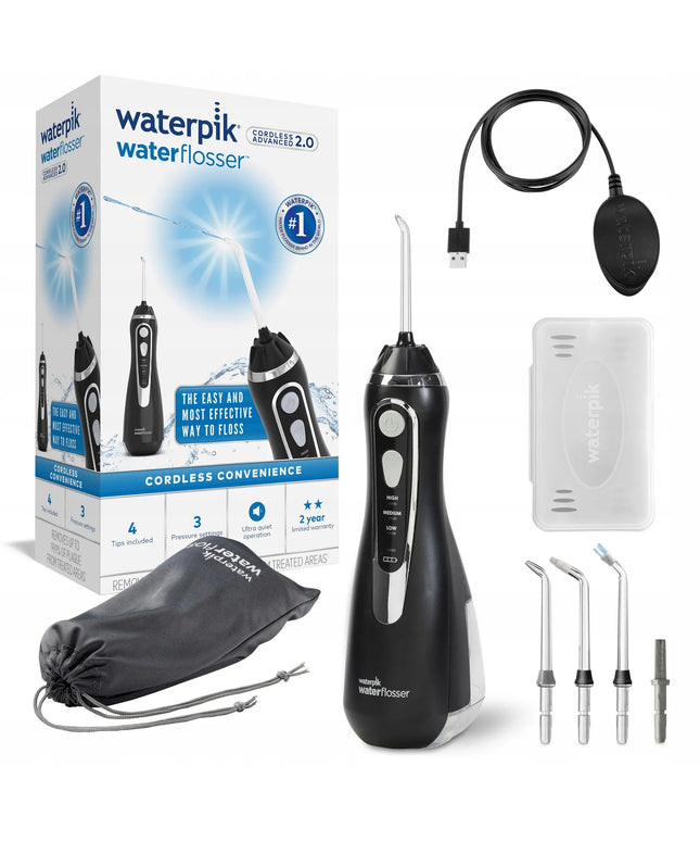 Belaidis burnos irigatorius „Waterpik WP-582EU Cordless Advanced 2.0“, juodas