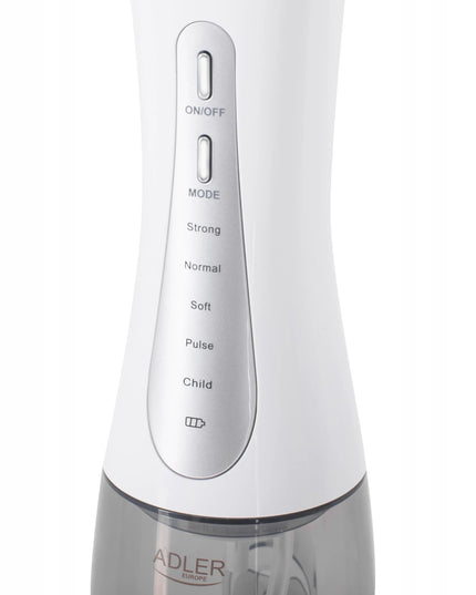 Belaidis dantų irigatorius „Adler AD2185“, 10 antgalių, 5 režimai, USB-C, 350 ml
