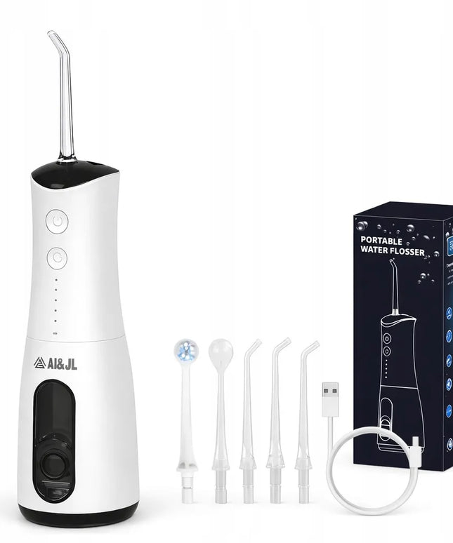AI&JL belaidis burnos irigatorius, USB-C, IPX7, 5 antgaliai, 300 ml
