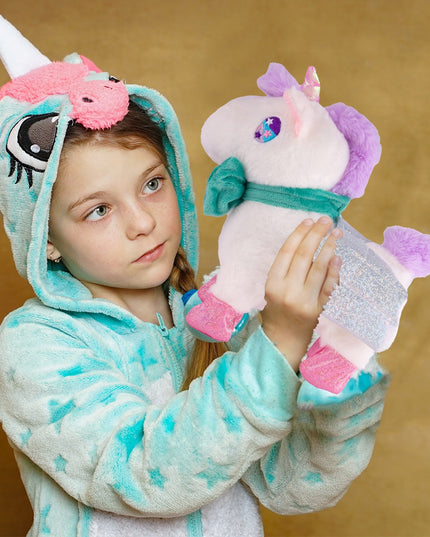 Interaktyvus vienaragis pliušinis žaislas, vaikštantis su pavadėliu, maitinamas baterijomis