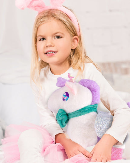 Interaktyvus vienaragis pliušinis žaislas, vaikštantis su pavadėliu, maitinamas baterijomis