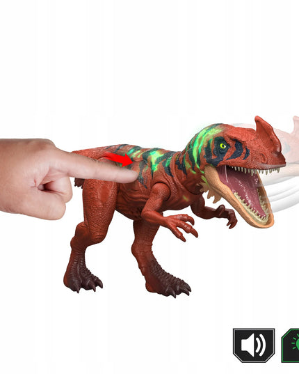 JURASSIC WORLD INTERAKTYVI RIAUMOJANTI „AFROVENATOR“ DINOZAURO FIGŪRĖLĖ SU ŠVIESOS IR GARSO EFEKTAIS