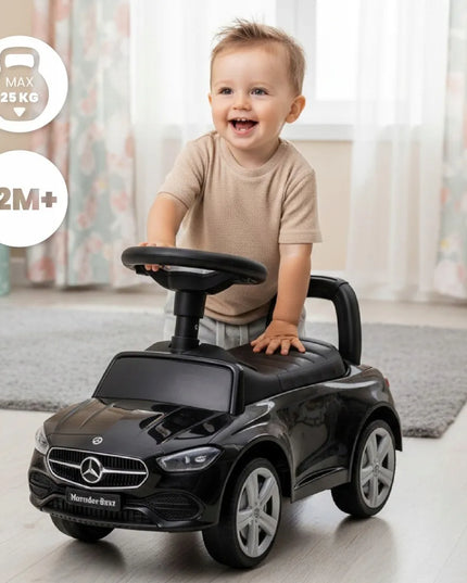 Sun Baby Mercedes C-Class vaikiškas paspirtukas-stumdukas, juodas