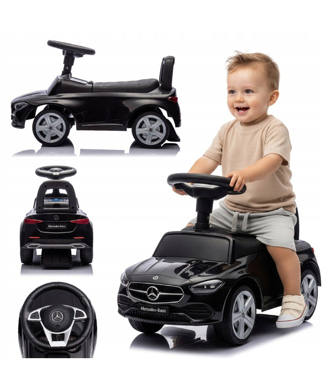Sun Baby Mercedes C-Class vaikiškas paspirtukas-stumdukas, juodas