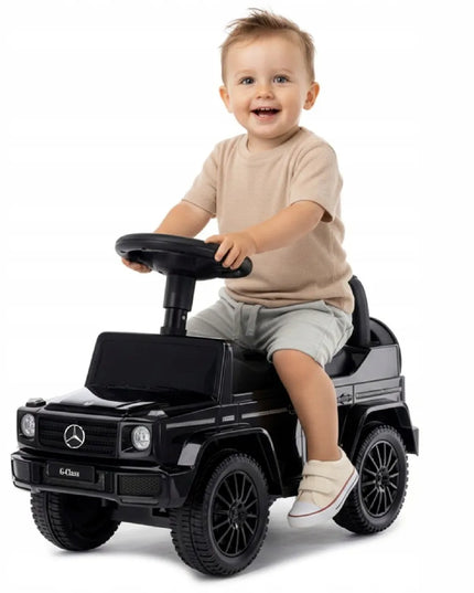 Vaikiškas paspirtukas stumdukas Mercedes Benz G su garsais ir daiktadėže