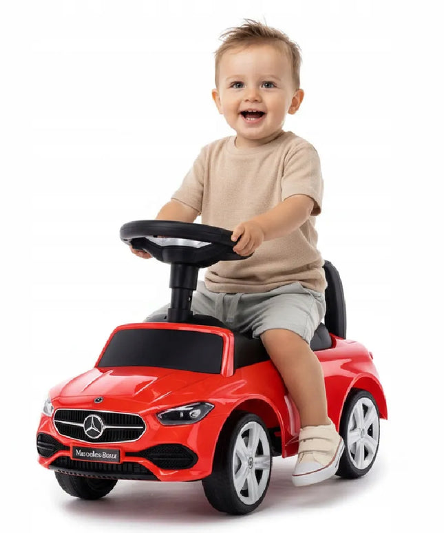 Sun Baby paspirtukas stumdukas vaikščiojimo mašinėlė Mercedes C-Class su daiktadėže ir garsais