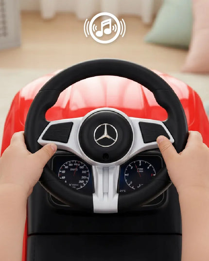Sun Baby paspirtukas stumdukas vaikščiojimo mašinėlė Mercedes C-Class su daiktadėže ir garsais
