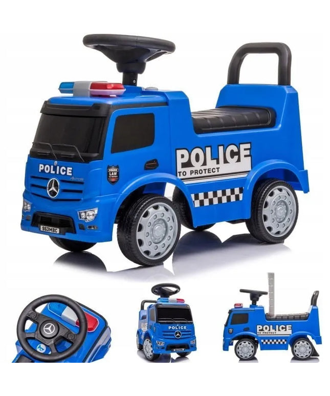 Sun Baby vaikiškas policijos automobilis Mercedes Antos paspirtukas