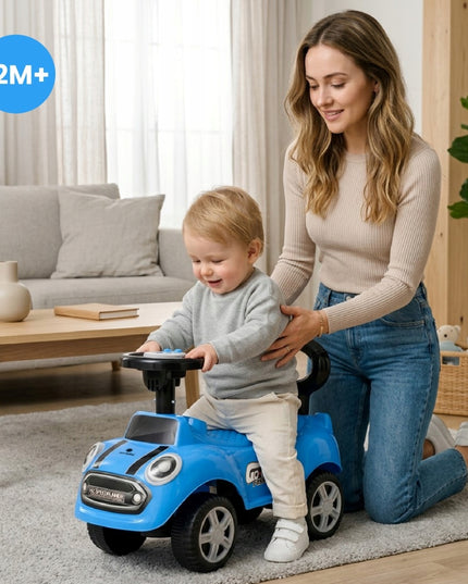 Sun Baby pasyvinis automobilis berniukams GO GO su atlošu ir garsais, mėlynas