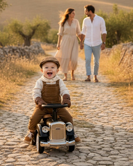Sun Baby Retro stiliaus paspirtukas vaikams, stumdukas, juodas