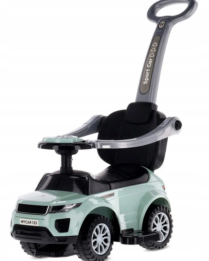 Vaikiškas paspiriamas automobilis Sun Baby Sport Car su daiktadėže, pakojais ir apsauginiu lankeliu
