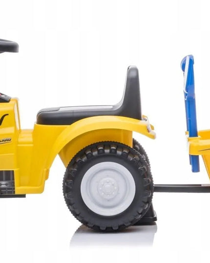 Vaikiškas paspirtukas traktorius su priekaba New Holland geltonas