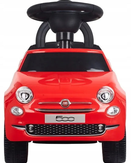 Sun Baby Fiat 500 vaikiškas paspirtukas-stumdukas su atrama ir daiktadėže, raudonas
