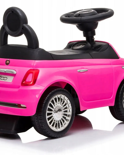 Sun Baby pasyvinis automobilis Fiat 500 stumdukas vaikščiojimo mokymuisi su atrama, dėtuve ir garsais