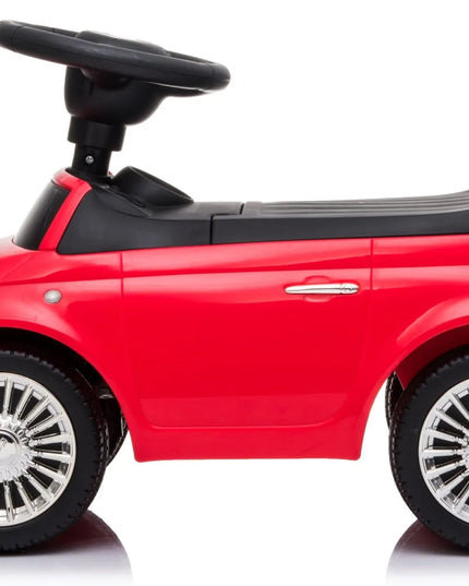 Sun Baby Fiat 500 vaikiškas paspirtukas-stumdukas su atrama ir daiktadėže, raudonas