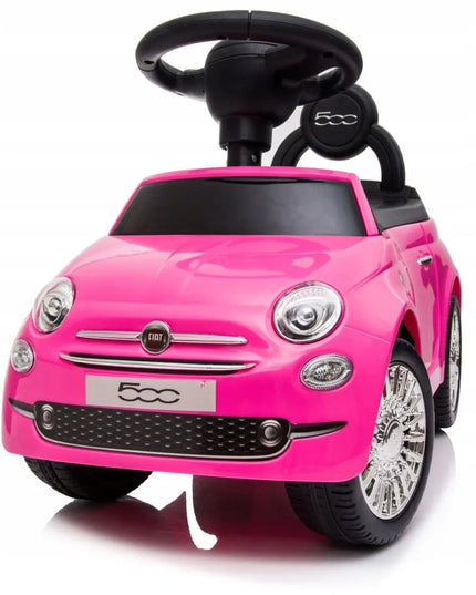 Sun Baby pasyvinis automobilis Fiat 500 stumdukas vaikščiojimo mokymuisi su atrama, dėtuve ir garsais