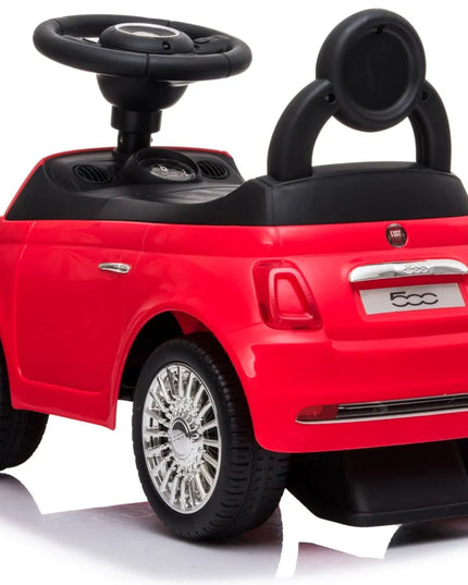 Sun Baby Fiat 500 vaikiškas paspirtukas-stumdukas su atrama ir daiktadėže, raudonas