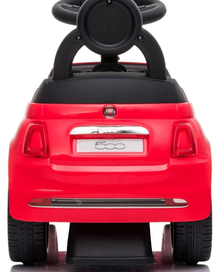 Sun Baby Fiat 500 vaikiškas paspirtukas-stumdukas su atrama ir daiktadėže, raudonas