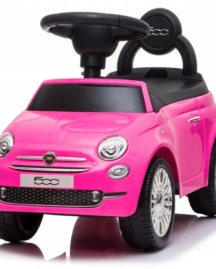 Sun Baby pasyvinis automobilis Fiat 500 stumdukas vaikščiojimo mokymuisi su atrama, dėtuve ir garsais