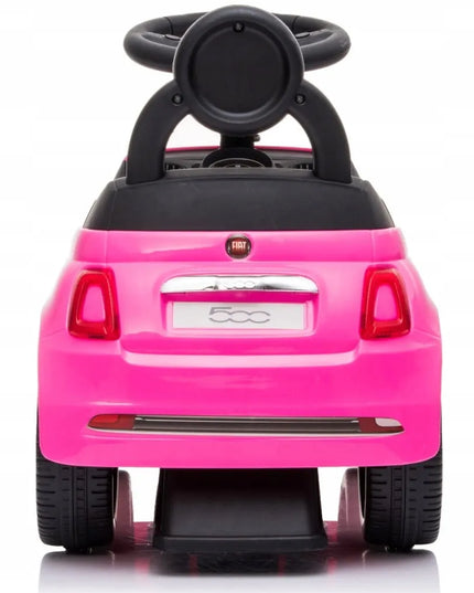 Sun Baby pasyvinis automobilis Fiat 500 stumdukas vaikščiojimo mokymuisi su atrama, dėtuve ir garsais