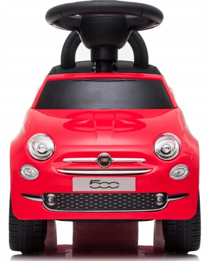 Sun Baby Fiat 500 vaikiškas paspirtukas-stumdukas su atrama ir daiktadėže, raudonas