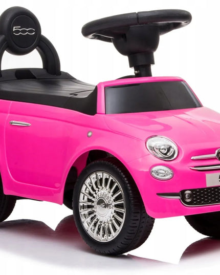 Sun Baby pasyvinis automobilis Fiat 500 stumdukas vaikščiojimo mokymuisi su atrama, dėtuve ir garsais