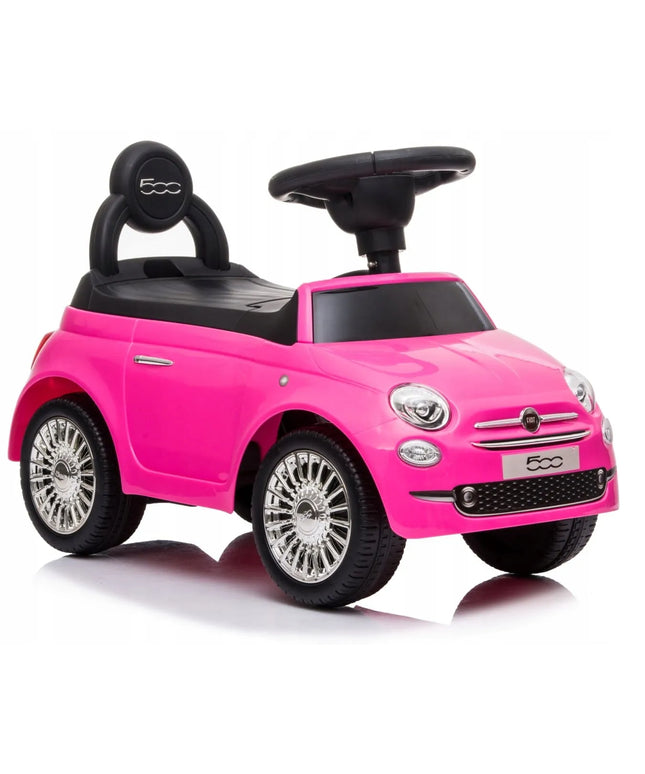 Sun Baby pasyvinis automobilis Fiat 500 stumdukas vaikščiojimo mokymuisi su atrama, dėtuve ir garsais