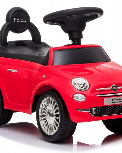 Sun Baby Fiat 500 vaikiškas paspirtukas-stumdukas su atrama ir daiktadėže, raudonas