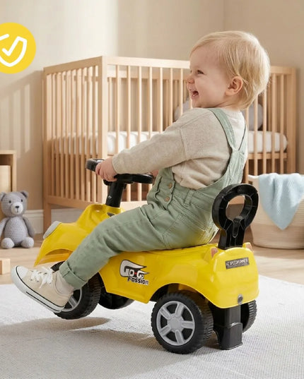 Sun Baby pasyvinis automobilis-stumdytukas GO GO, geltonas