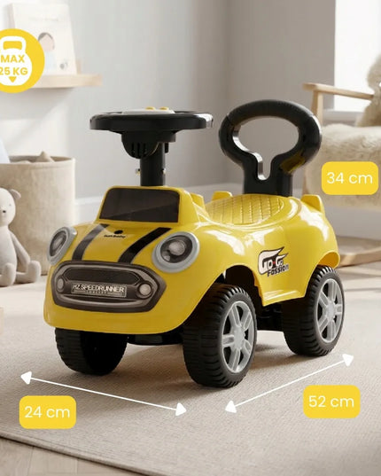 Sun Baby pasyvinis automobilis-stumdytukas GO GO, geltonas