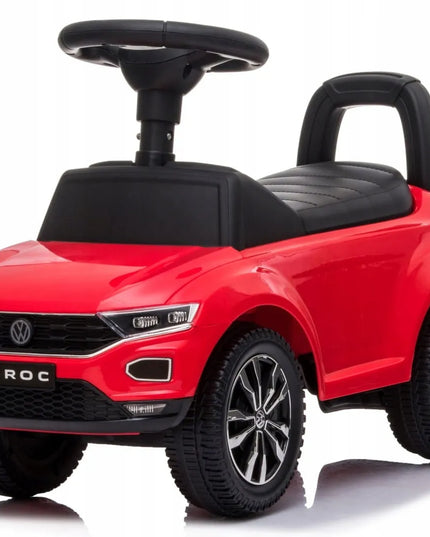Vaikiškas paspirtukas-stūmiklis Volkswagen T-Roc su daiktadėže ir signalu