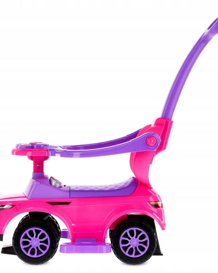 Sun Baby paspirtukas-stumdukas Sport Car rožinis su stūmimo rankena ir daiktadėže