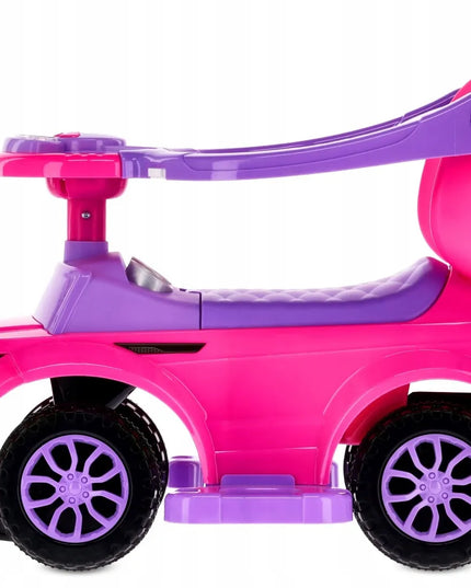 Sun Baby paspirtukas-stumdukas Sport Car rožinis su stūmimo rankena ir daiktadėže