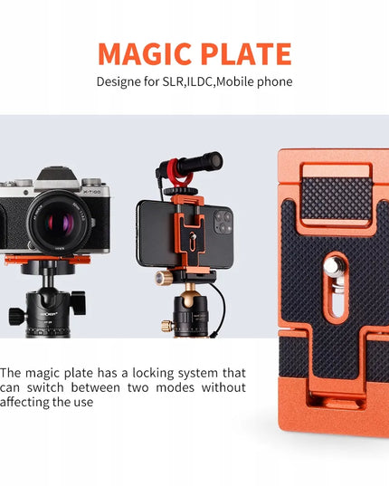 K&F Magic Plate Arca Swiss jungtis, telefono laikiklis, trikojo laikiklis