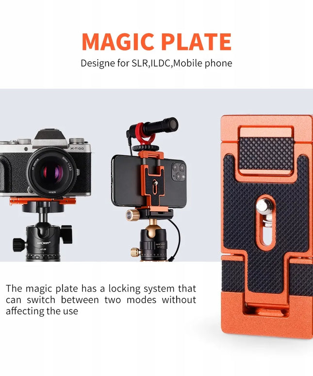 K&F Magic Plate Arca Swiss jungtis, telefono laikiklis, trikojo laikiklis