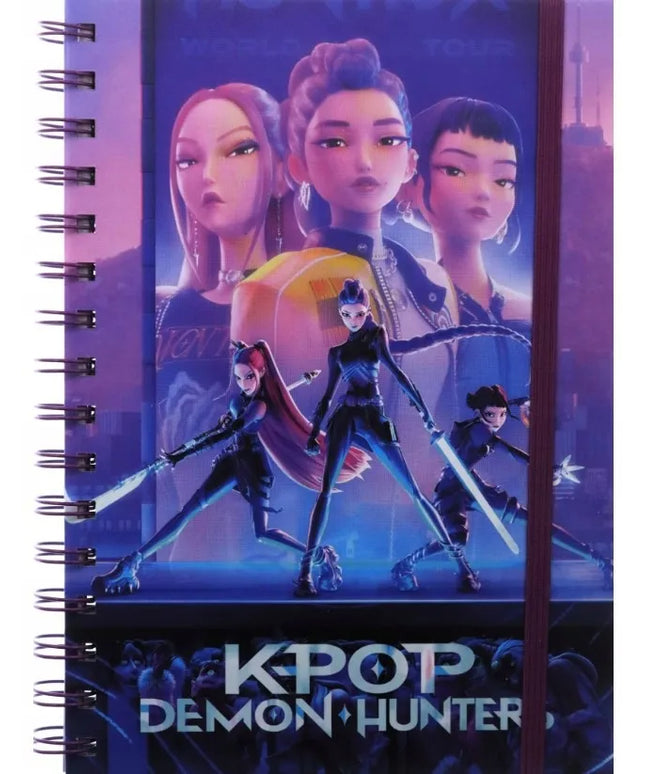 „K-POP Demon Hunters“ A5 linijuotas spiralinis užrašų sąsiuvinis, 586