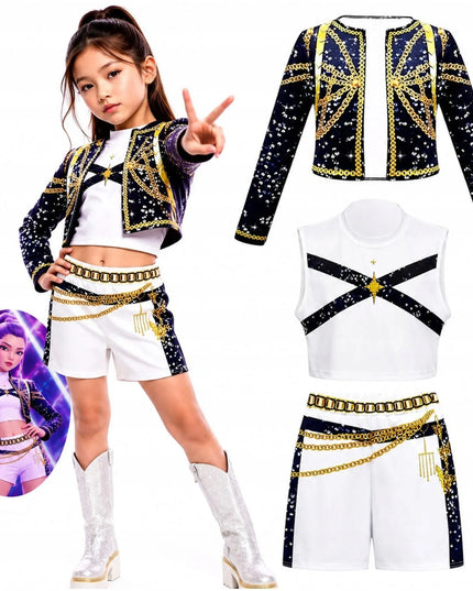 K-pop demonų medžiotojų kostiumas mergaitėms „Zoey Rumi Mira“