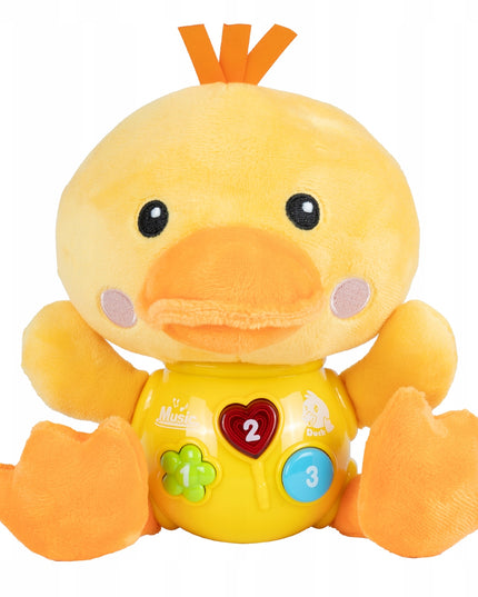 Interaktyvi antis, šviečianti, dainuojanti, pliušinė antis, garsas, šviesa