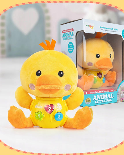 Interaktyvi antis, šviečianti, dainuojanti, pliušinė antis, garsas, šviesa