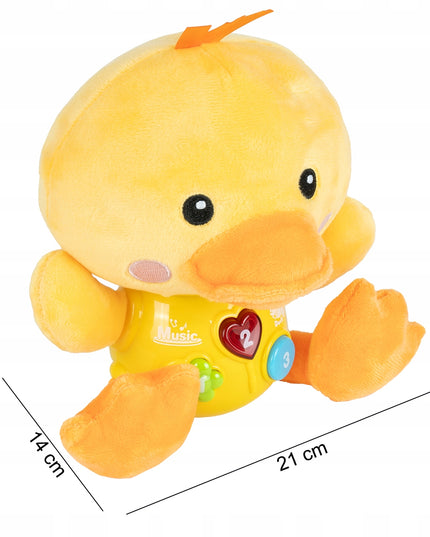 Interaktyvi antis, šviečianti, dainuojanti, pliušinė antis, garsas, šviesa