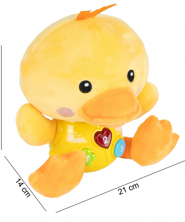 Interaktyvi antis, šviečianti, dainuojanti, pliušinė antis, garsas, šviesa